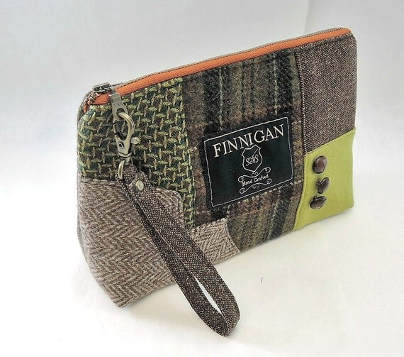 Zipper Pouch Wristlet Womens Purse Clutch Purse Recycled Purse