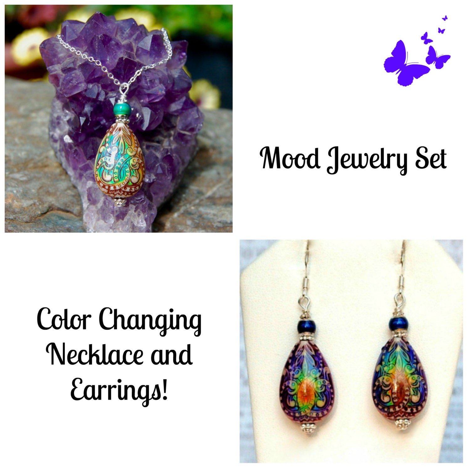 Mood Jewelry Set Mood Earrings Mood Necklace UNIQUE Mood