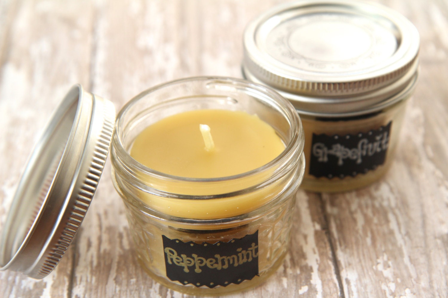 Beeswax Candle 4oz glass mason jar candle essential oils