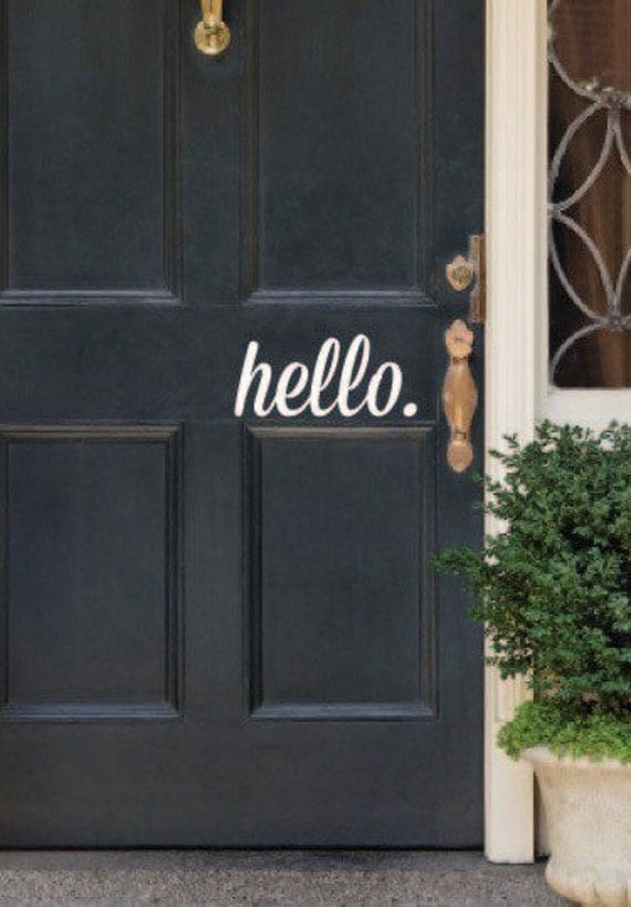 Hello Decal Hello Decal Quote Front Door Vinyl Wall Decal