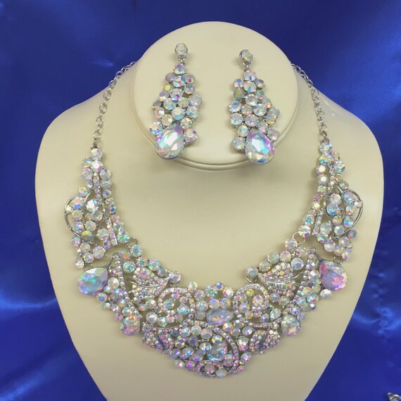 Bridal Rhinestone Necklace Rhinestone Wedding by ctroum on Etsy