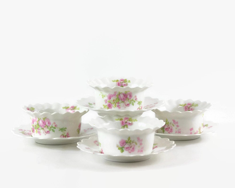 Antique Porcelain Ramekin Dishes Creme Brulee Dishes Custard