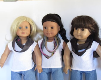 Infinitiy Scarf Set of 3 fits Dolls Like Gotz or American Girl Doll Clothes 18"