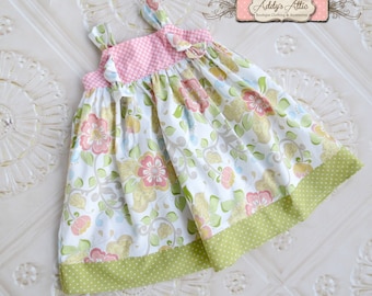 Easter Knot Dress, Easter Dress, Toddler Easter Dress, Girls Easter Dress, Spring Knot Dress, Easter Outfit