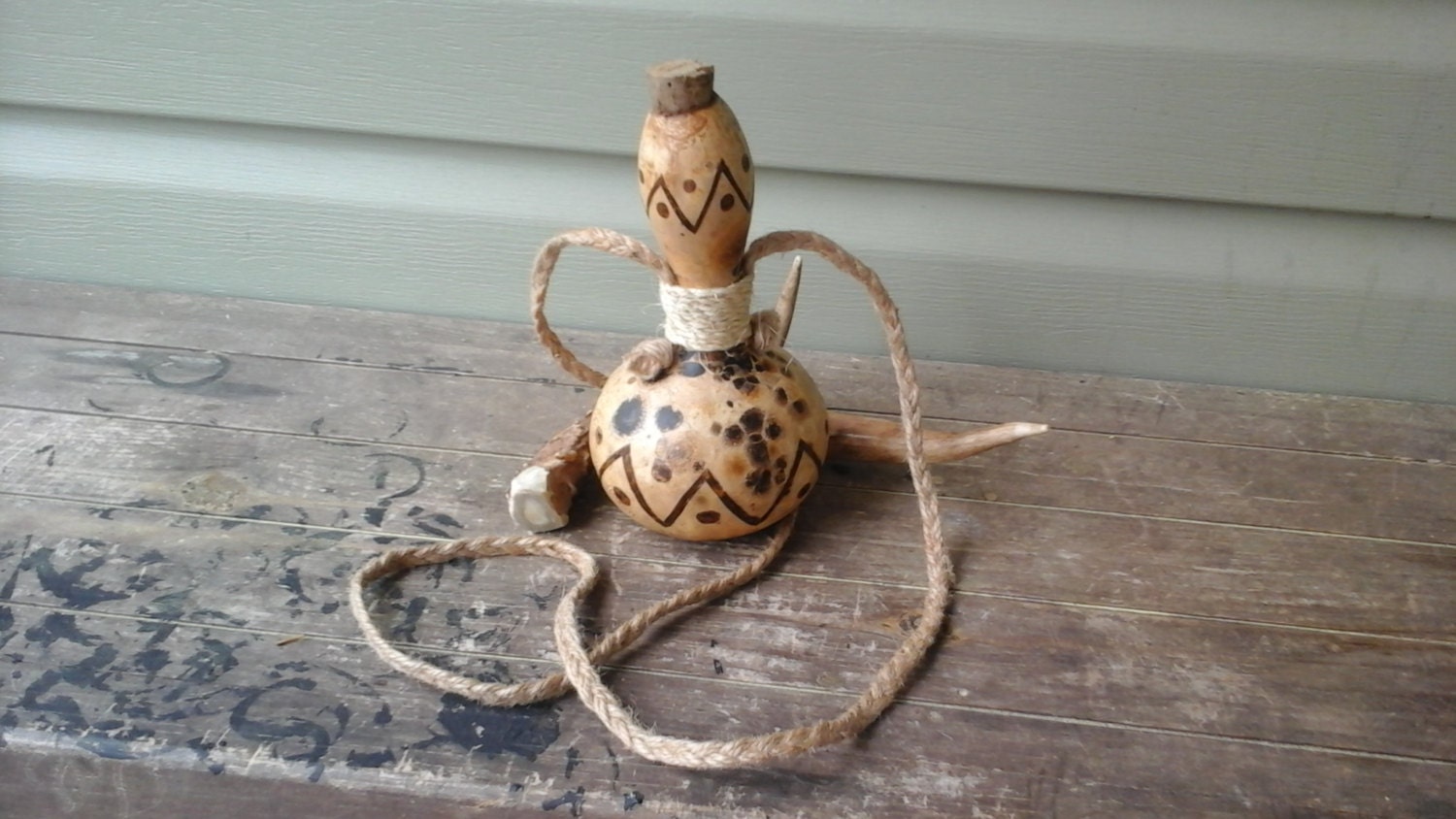 Tribal Gourd Water Bottle Canteen