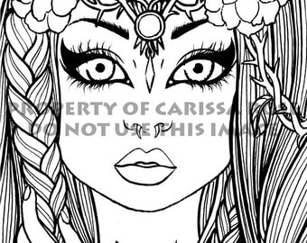 digital download print your own coloring book outline page