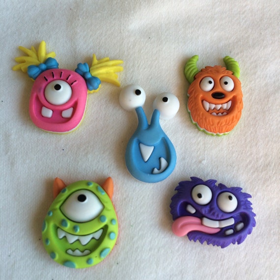 Mad for Monsters Magnets / Set of Five Monster Magnets