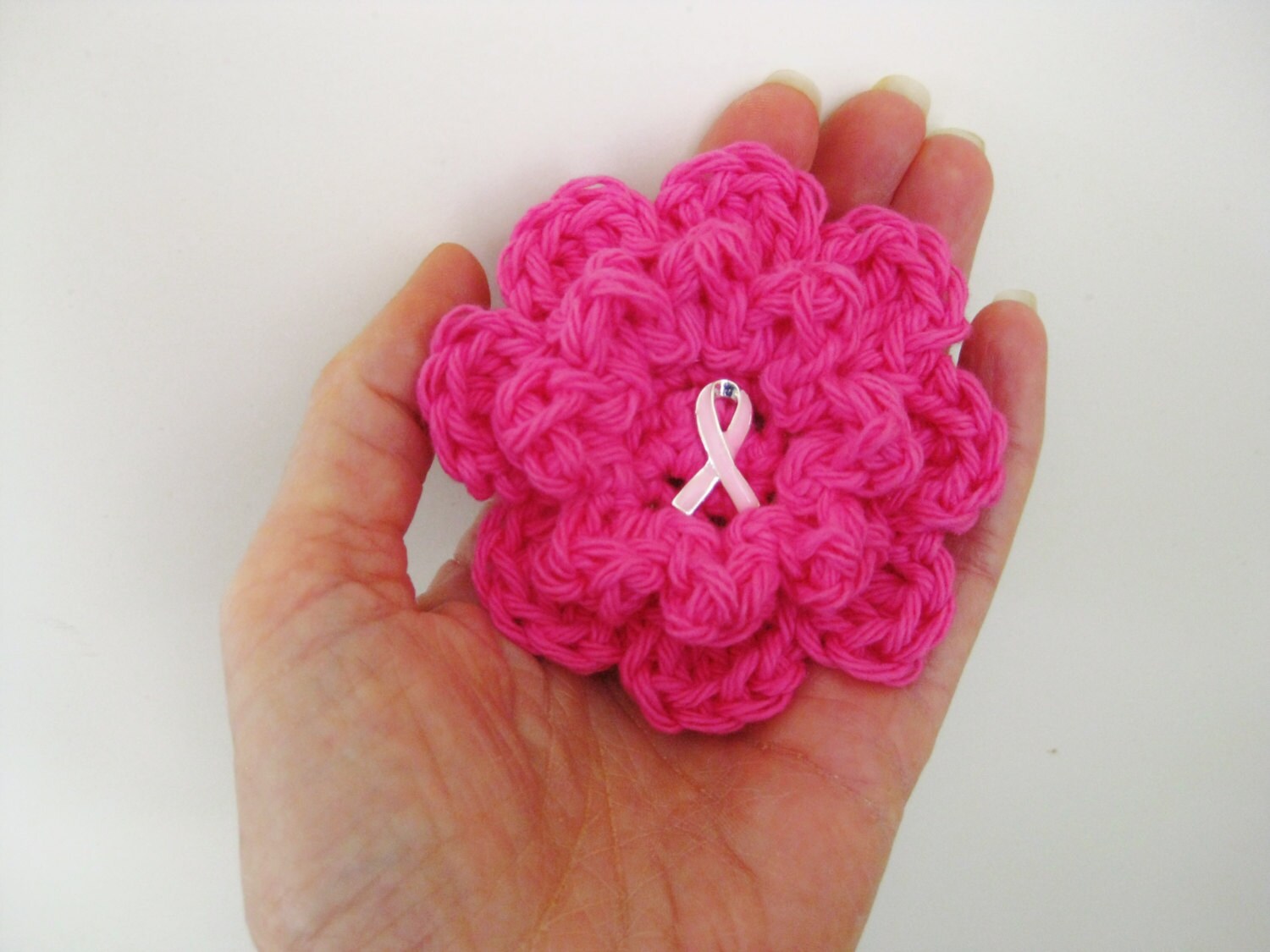 Download Breast Cancer Awareness Flower Pin-Breast Cancer Pin-Pink