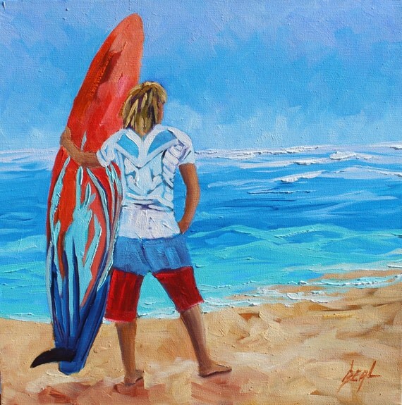 FLASH SALE Surf Painting Surfing Art Surf Board Ocean Art
