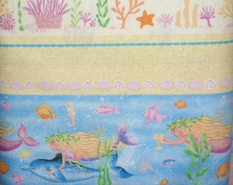 Mermaid Fabric Girls Fabric Mermaid Cotton Material Sewing Fabric Quilting Fabric Craft Supply RJR