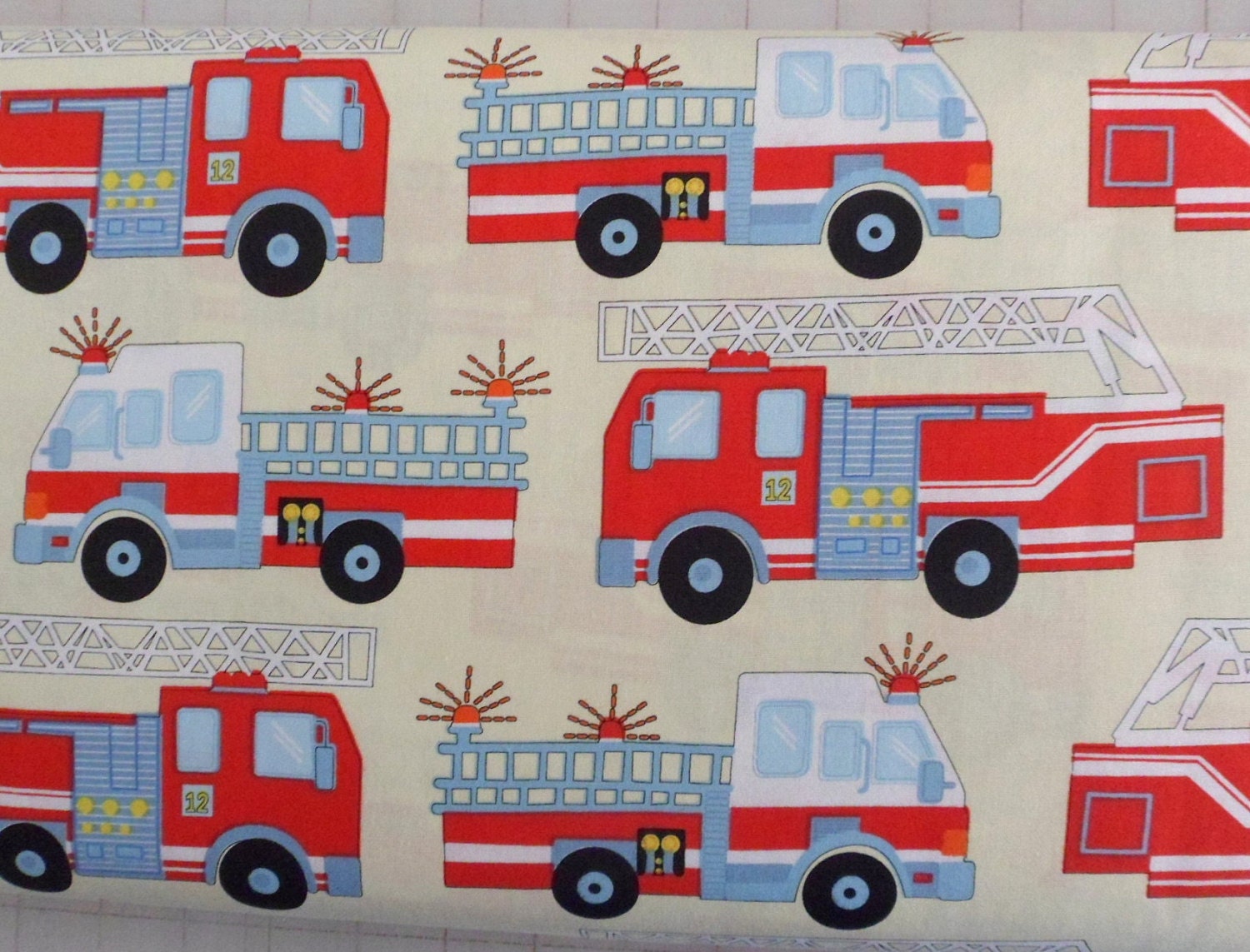 Fire Truck Fabric Hook Ladder Fabric Cotton Fabric Sewing