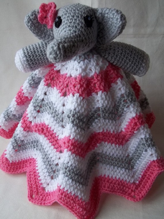 pink elephant lovey blanket