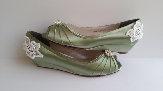 Items similar to Sage Green Wedding Shoes Sage Green Bridal Shoes Sage ...