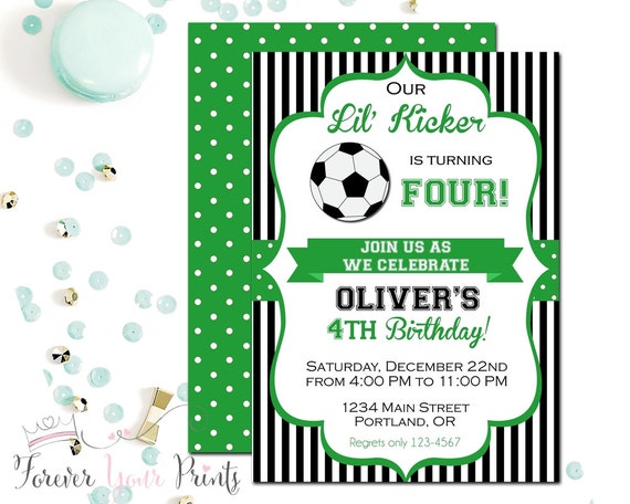 Soccer Birthday Invitation Soccer Party by ForeverYourPrints