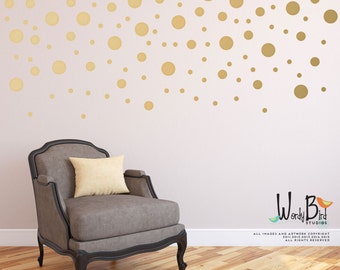 Gold Confetti Dots Wall Decals for Baby Nursery - Peel & Stick wall decals - WBDOTS