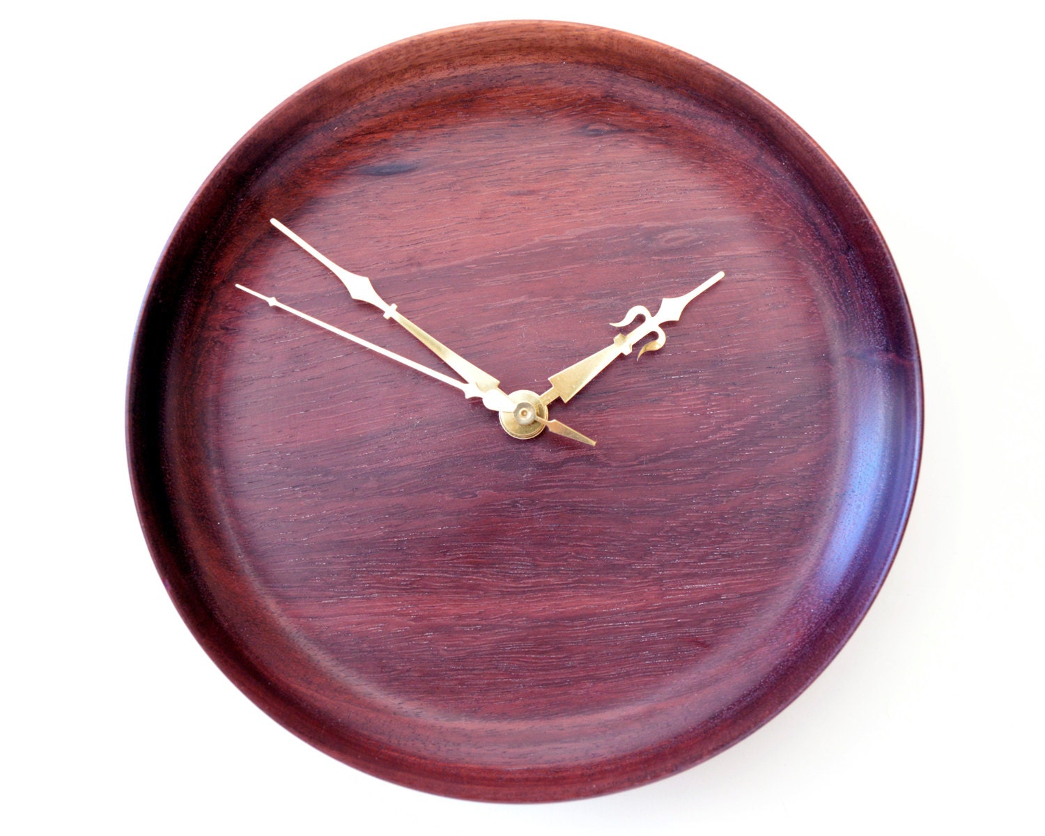 Purpleheart Wood Clock Handturned Turned Wood Clock