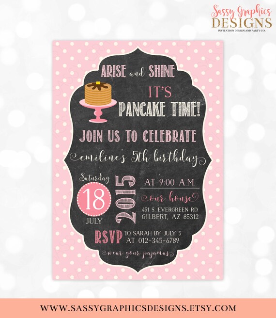 pink polka dot invitation