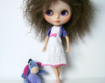 181. French and english knitting pattern PDF - Vest for Blythe, Ruruko and Pullip