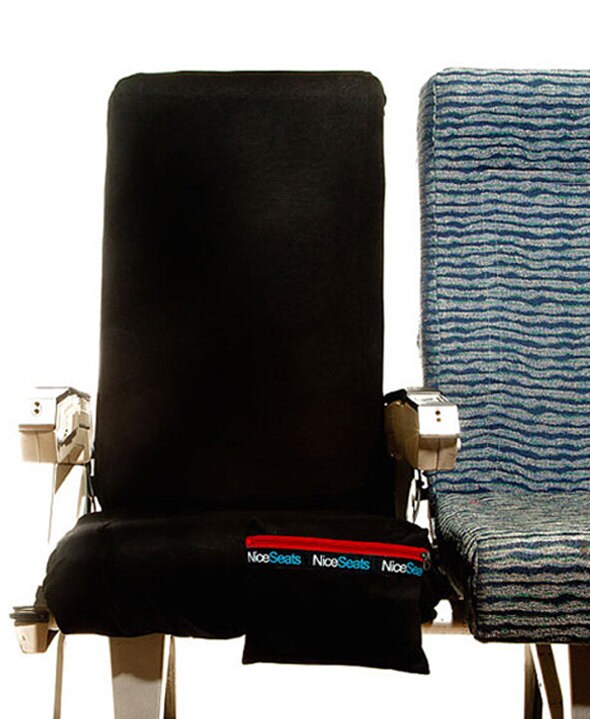 Airplane Seat Cover Black & Red Made in USA NiceSeats