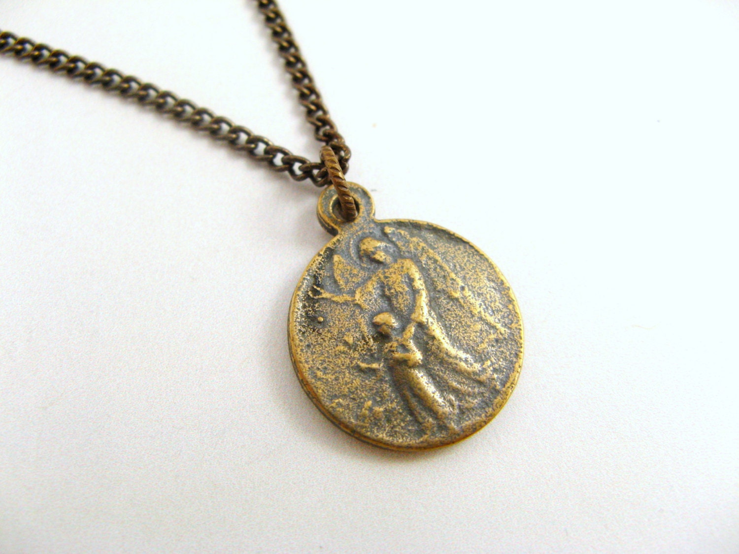 Guardian Angel Bronze Pendant Necklace Men Or Women By RachelRode   Il Fullxfull.870544787 P30b 