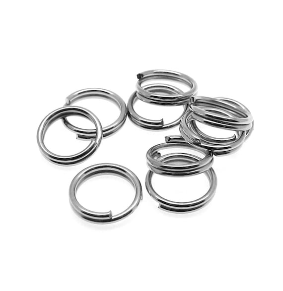 6mm Split Rings : 100 Antique Silver Double Loop Split Rings