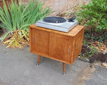 Mid Century Inspired Record Storage Cabinet - MADE TO ORDER