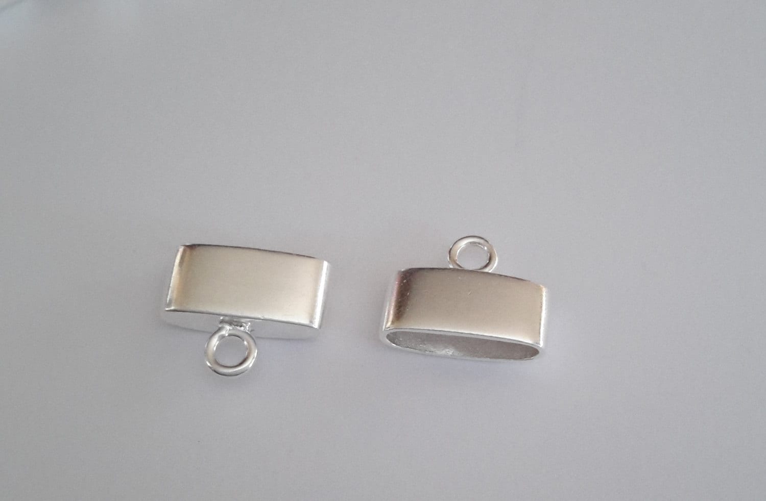 4 Sterling Silver 925 Leather Cord Chain Flat End Caps Crimp