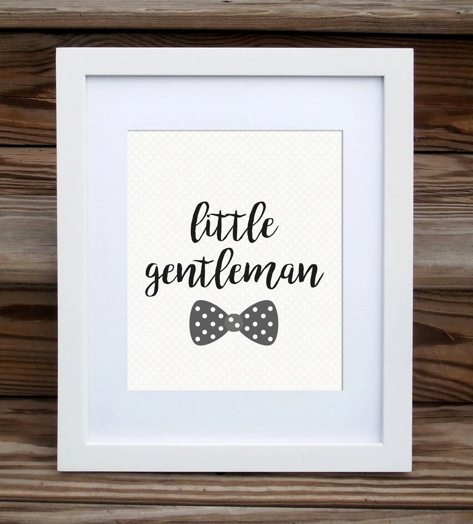 Little Gentleman poster Nursery wall art Baby boy poster