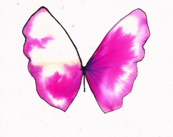 pink and white butterfly 8 X 10" original watercolour painting