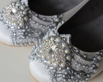 Items similar to Rosey Red Bridal Ballet Flats Wedding Shoes - Any Size ...
