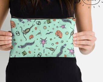 Biology Pouch, Microscopic Animals, Geek Pencil Case, Gifts for Biologists, Biology Gift, Biology Student Gift, Microbiology Gift