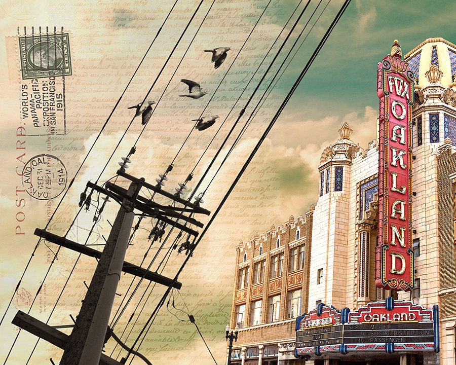 Oakland California Art Original Oakland Art Collage Oakland