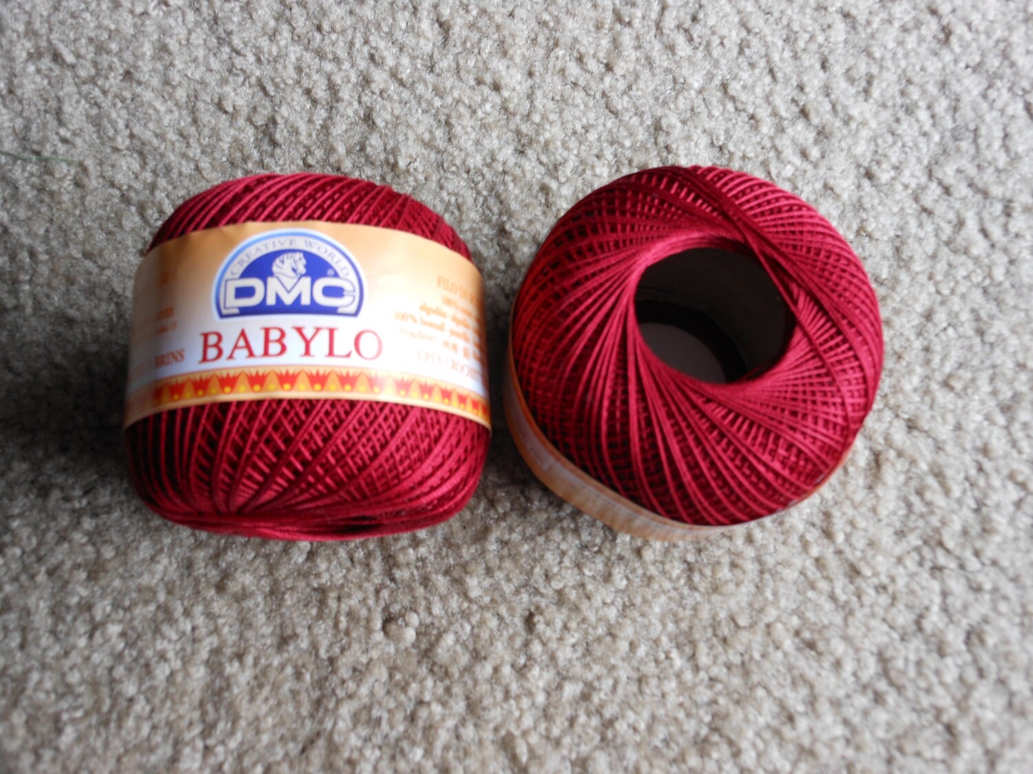 DMC BABYLO crochet thread size 10...deep red