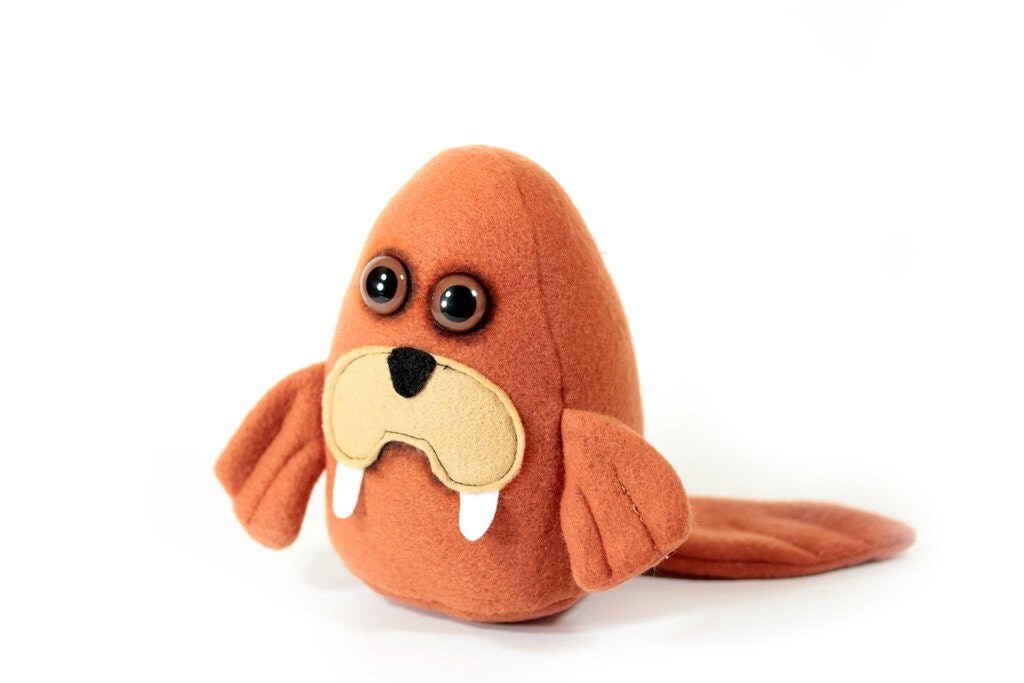 Red Walrus Stuffed Animal Walrus Plushie Walrus by PonkiAndJeani