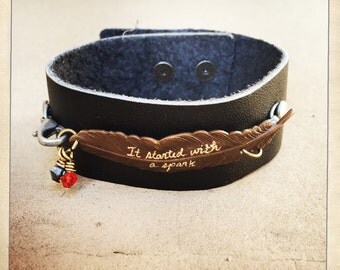 Foo Fighters Inspired Leather Cuff Bracelet