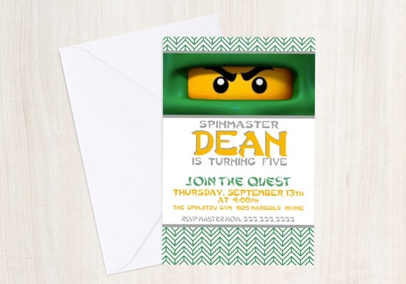 Custom Birthday Party Invite - Ninja Invitation - Ninja - Party Supplies Il_570xn