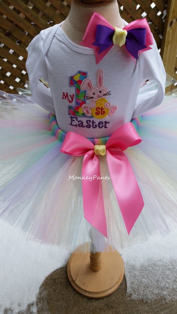 My 1st Easter Tutu Outfit Girls 1st Easter Bodysuit Baby