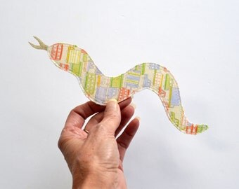 Snake Bookmark, Fabric Bookmark, Reptile, Stocking Stuffer, Children's Bookmark