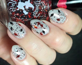 Rev Up Your Harley - Custom Harley Quinn Birthday Glitter Topper Nail Polish
