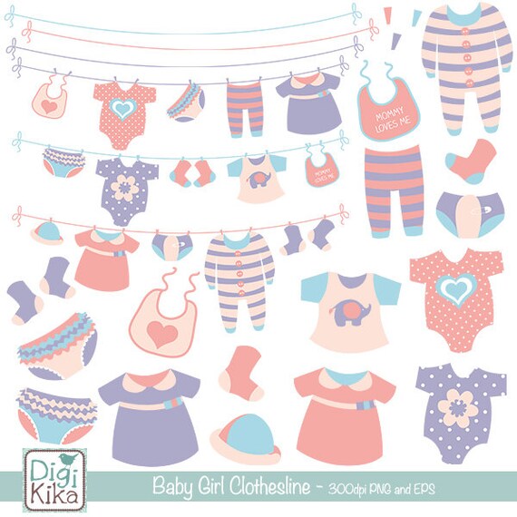 baby shower clothesline clipart - photo #46