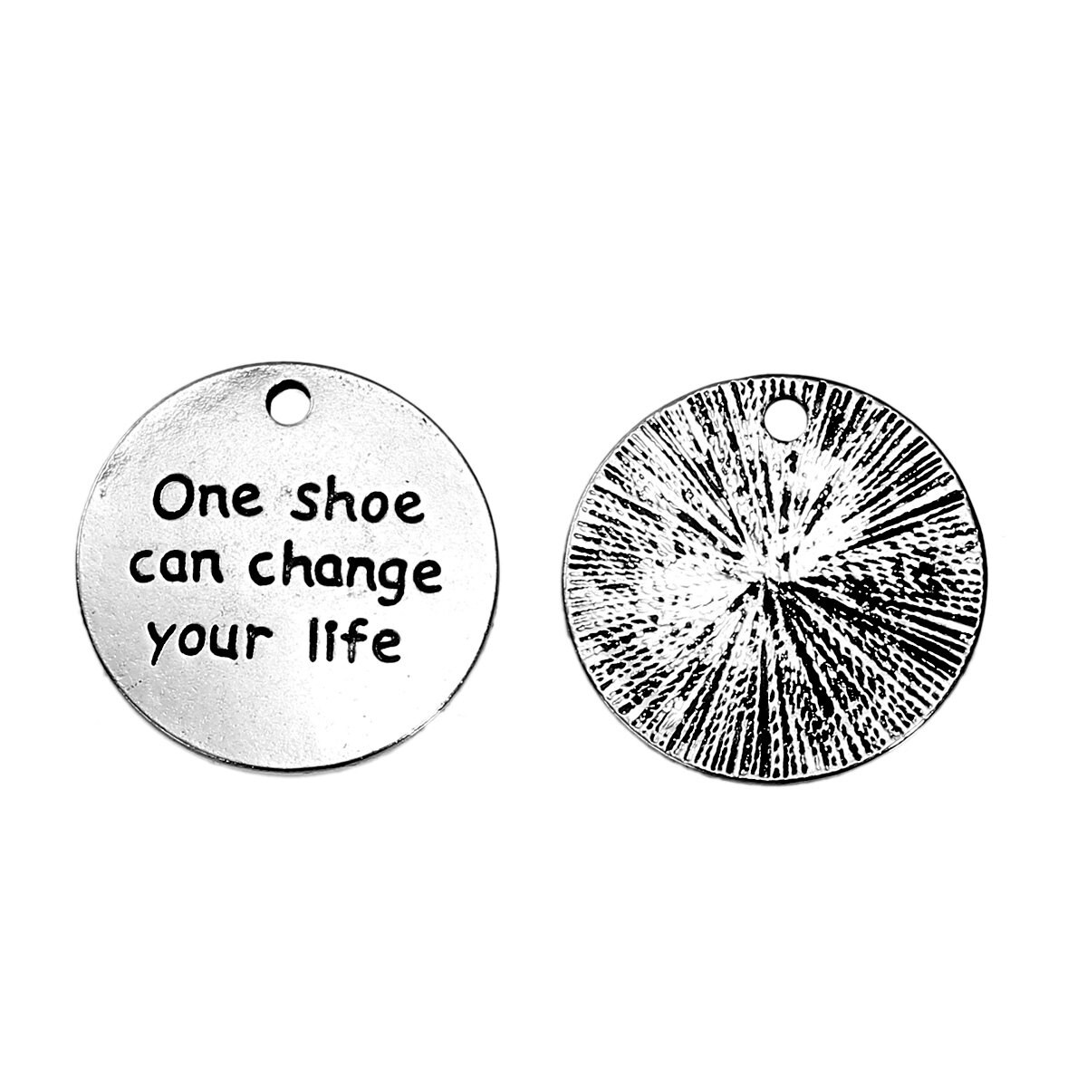 Word Charms Quote Charms e Shoe Can Change Your Life Fairy Tale Charms Antiqued Silver Circle Quote Charms Sayings Charms