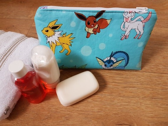 turquoise pokemon eevee wash bag