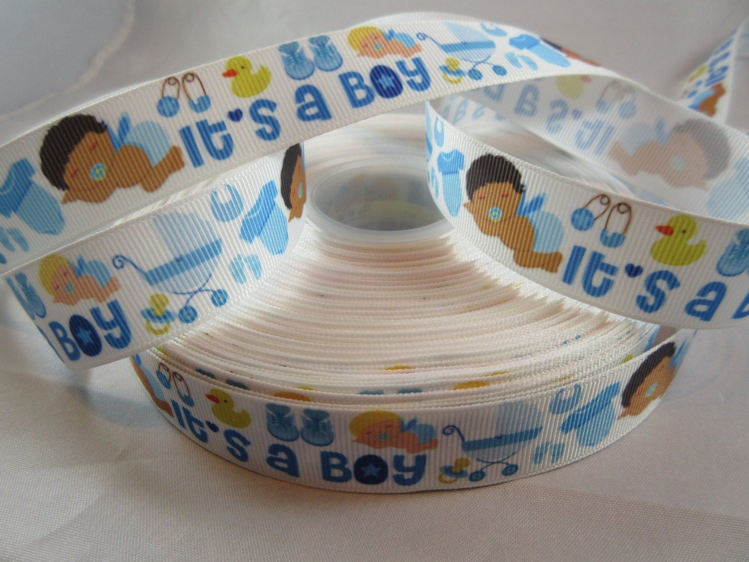 Its a boy ribbon baby shower 7/8 Ribbon by the yard