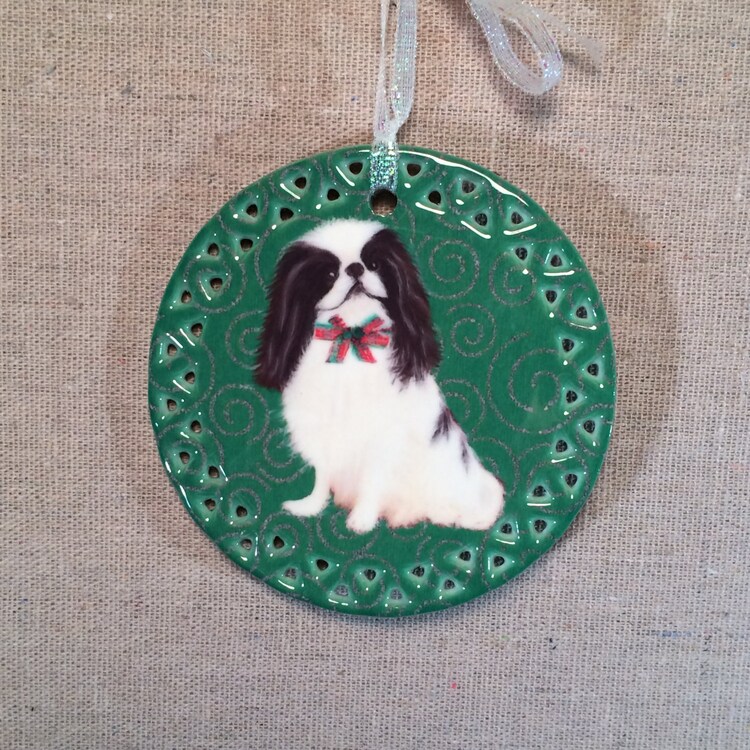 Japanese Chin Christmas Ornament by MagnaCartaDigitalArt on Etsy