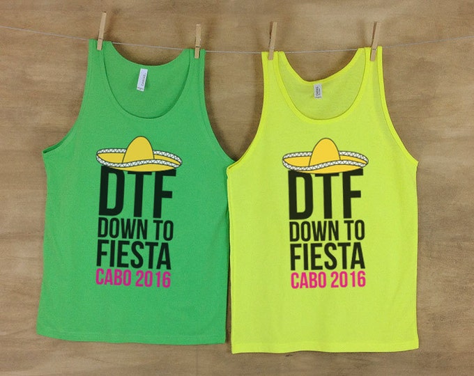 DTF Down To Fiesta Personalized Bachelorette Beach Tanks - Sets