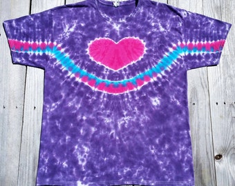 red and pink tie dye shirt