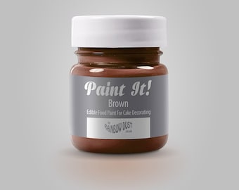 Paint It Edible Food Paint by Rainbow Dust-Brown 25ml for cake decorating