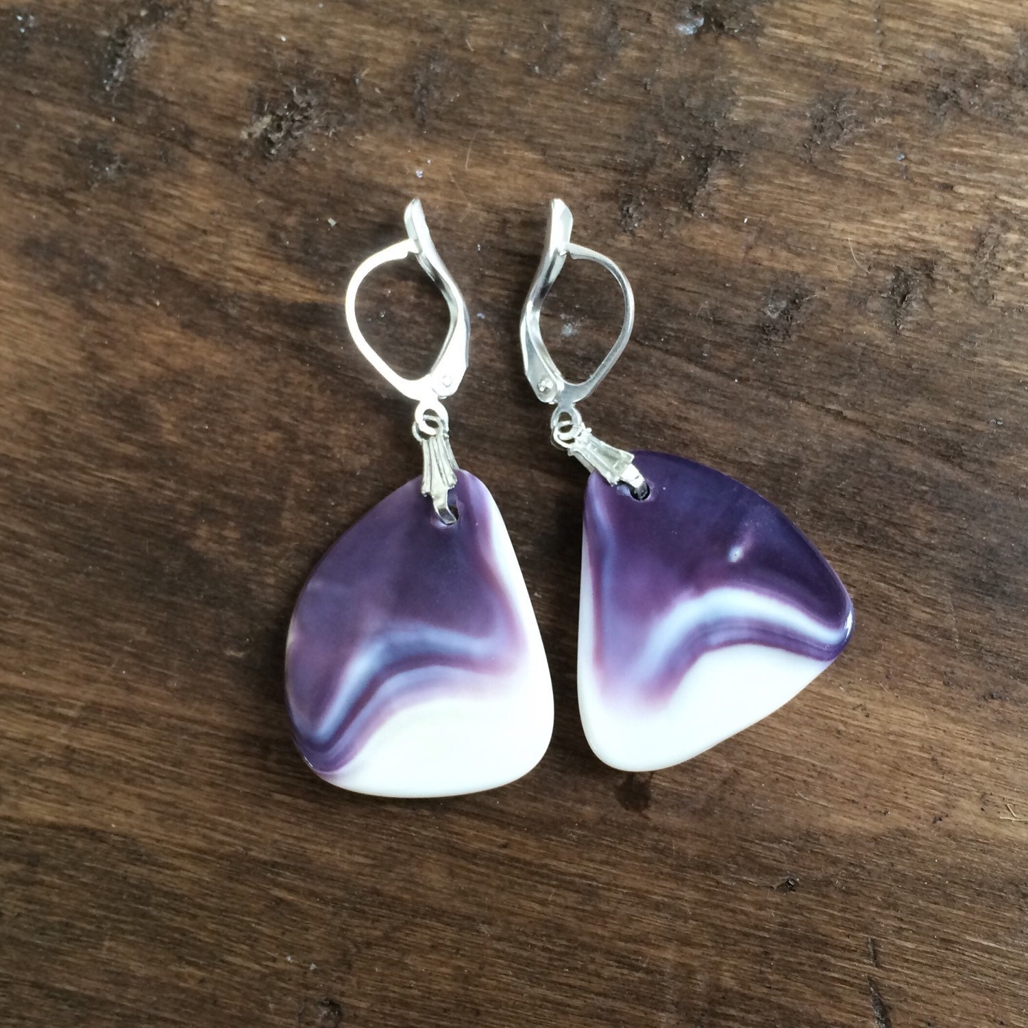 Natural Wampum Earrings Native American Jewelry By Beachwoodstreet