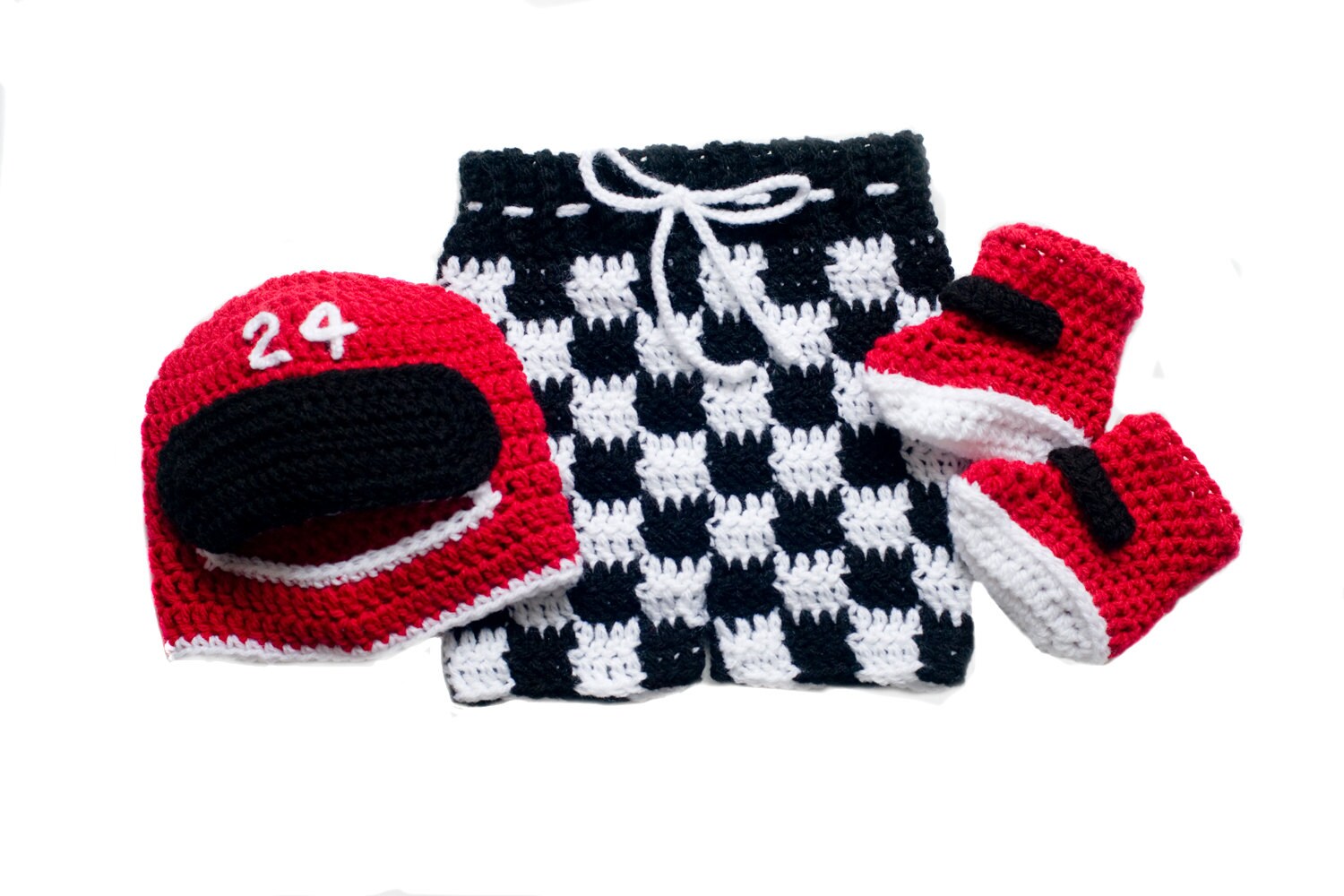 BABY RACING HELMET Motocross Baby Hat Crochet Race Car