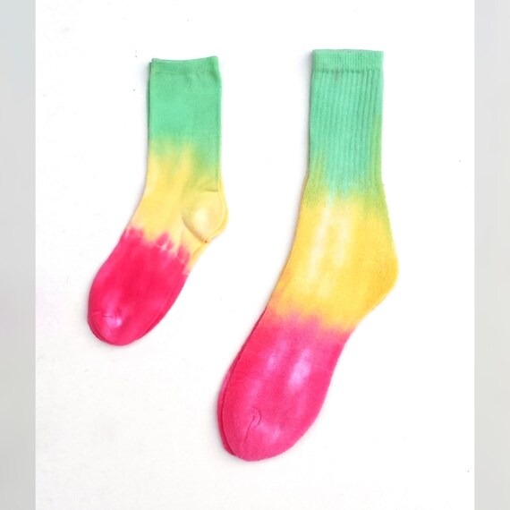 Couples Gift Rasta Tie Dye Socks His & Hers Set of 2 Hippie